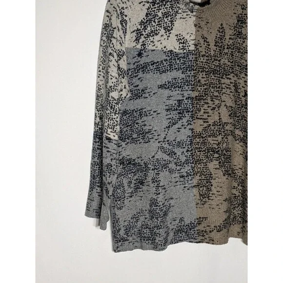 NIC + ZOE Cozy Up Stamped Sweater Sz XL Neutral Mock Neck Comfy Super Soft Lagen - Picture 3 of 10